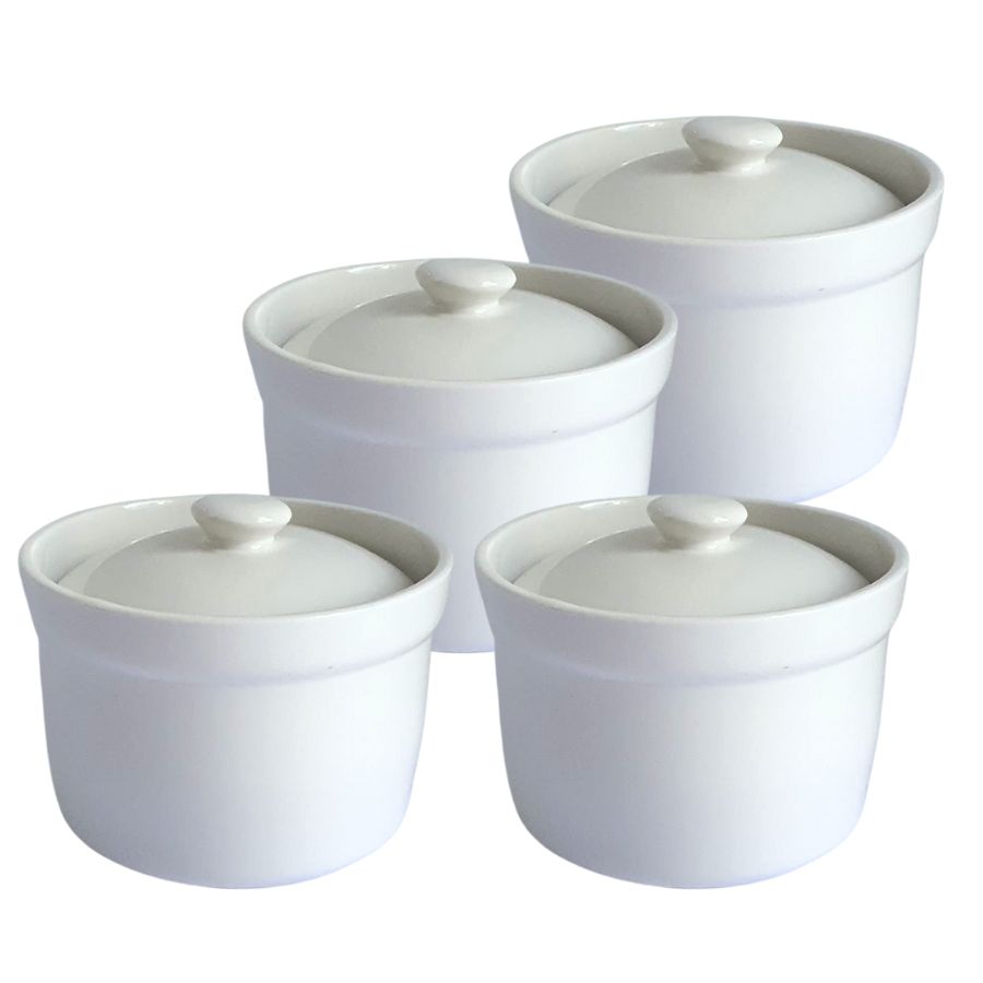 SET OF 4 SOUP BOWLS WITH LID