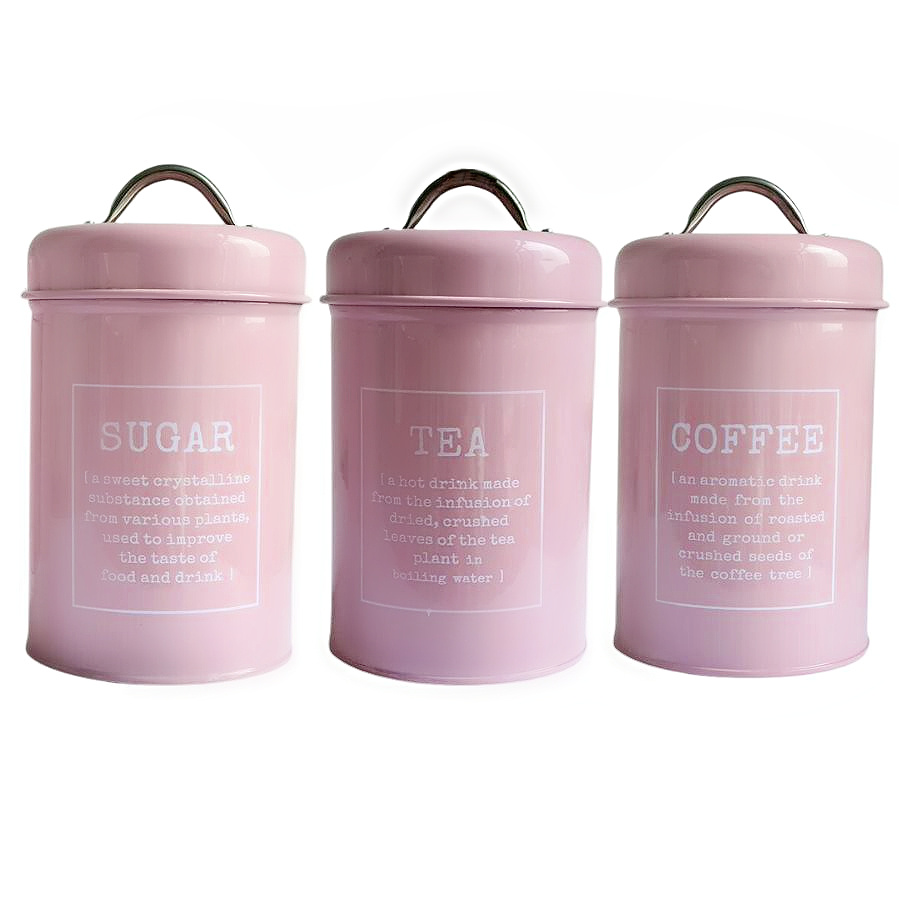 SET OF 3 KITCHEN CANISTERS PINK