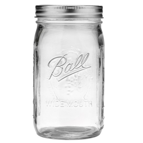 900ML embossed big mason jar with handle