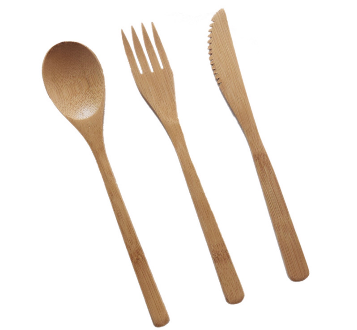 SET OF 3 ECO WOOD CUTLERY SET