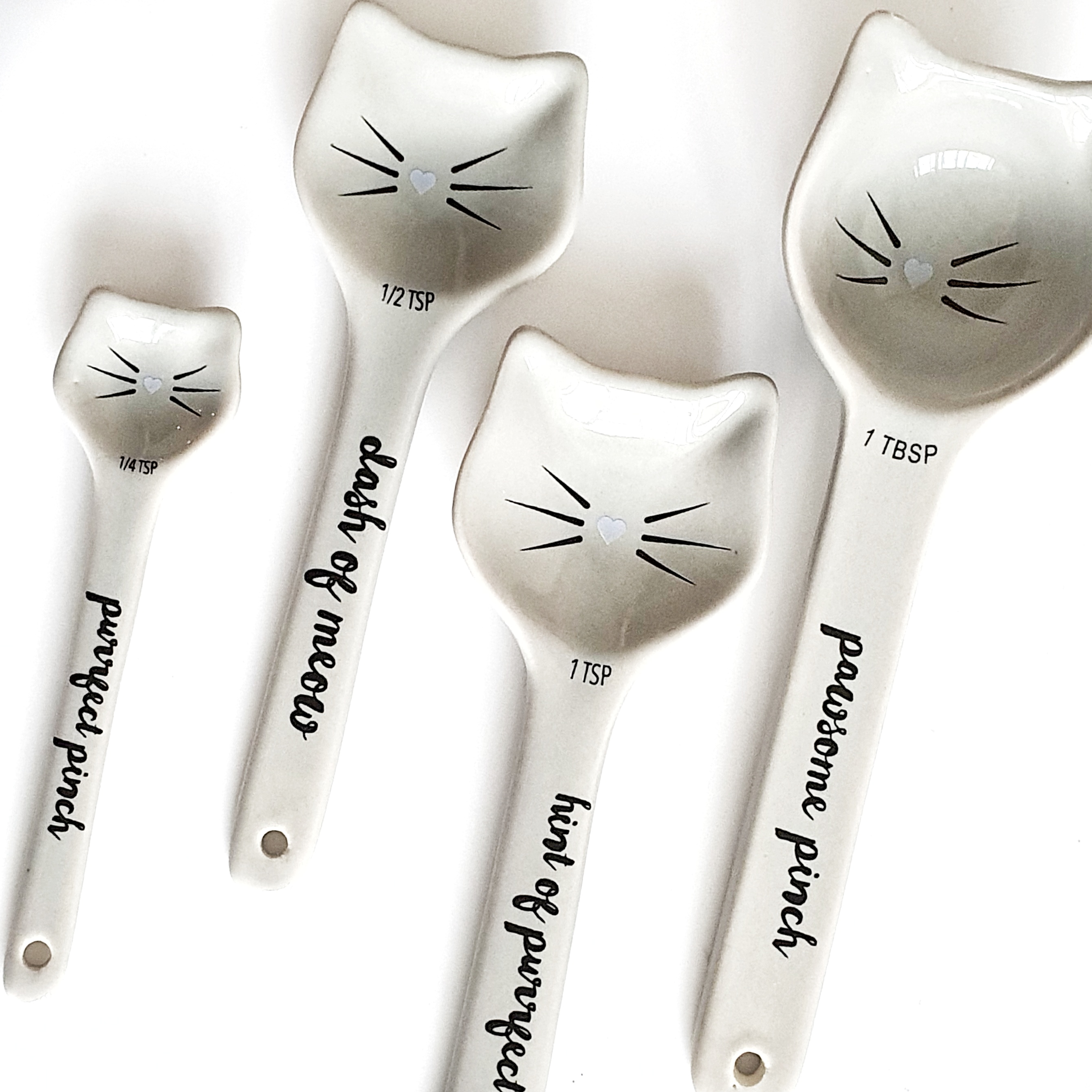 cat shape ceramic measuring spoons